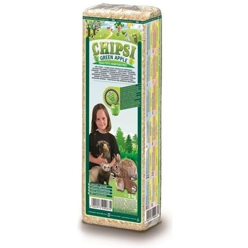 Chipsi Green Apple, stelja za glodavce - drvene strugotine - zelena jabuka, 15 l /1 kg slika 1