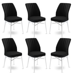 Flex - Crni i Bijeli Set Stolica (6 Komada)