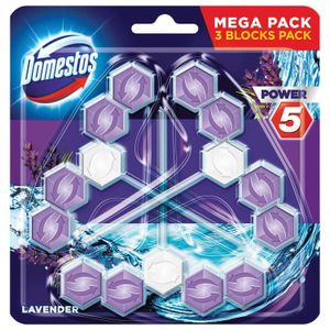 Domestos Power 5 Lavander osvježivač za WC školjku 3x55 g