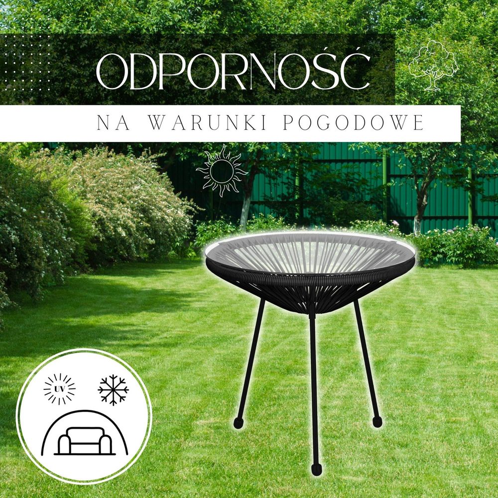 Vrtni stol, crni 50 x 40 x 40 cm slika 1