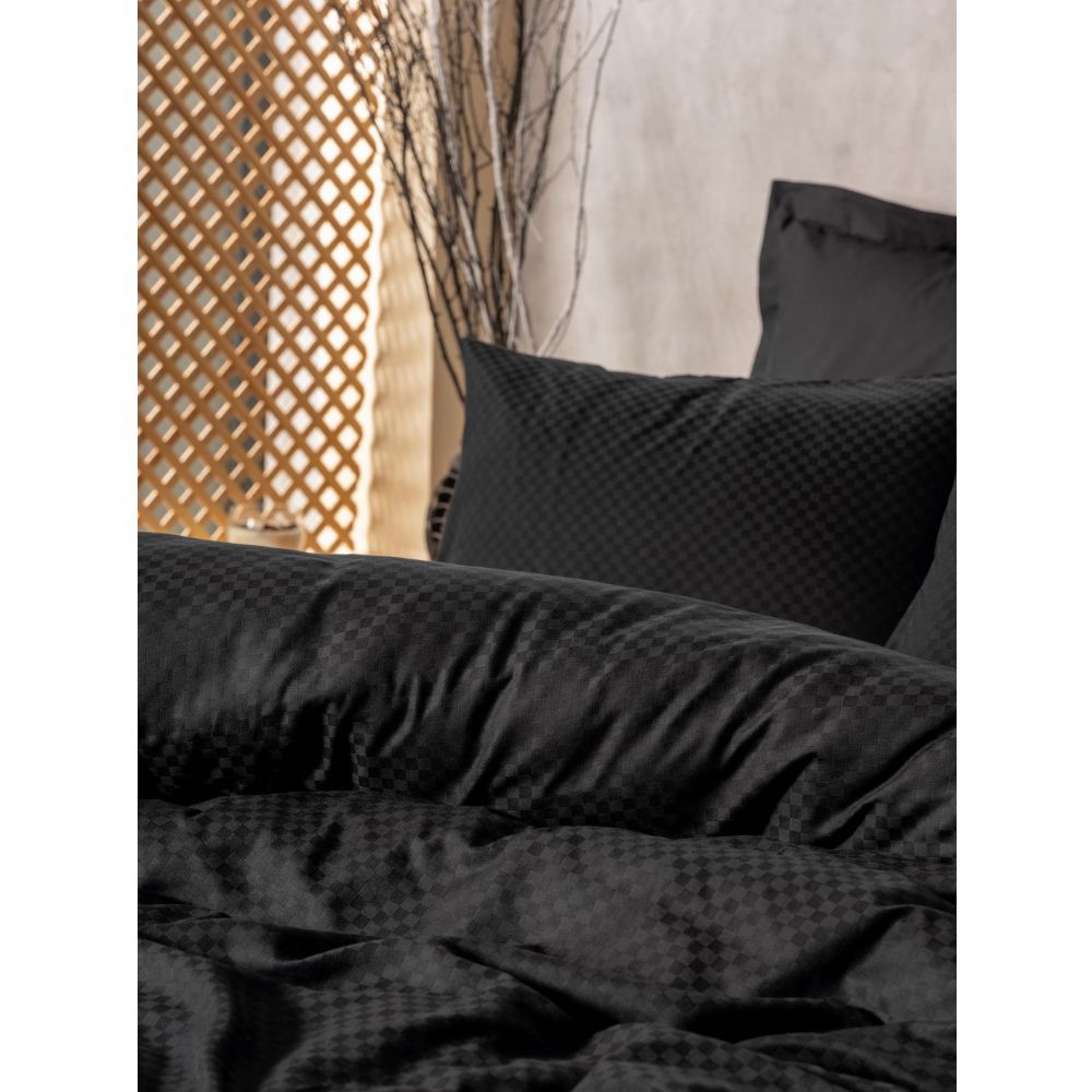 Ranforce double quilt cover set Plaid, colour: black slika 2