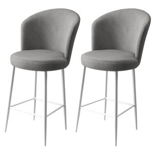 Set Barskih Stolica Alte - Siva, Bijelo Siva (2 Komada)