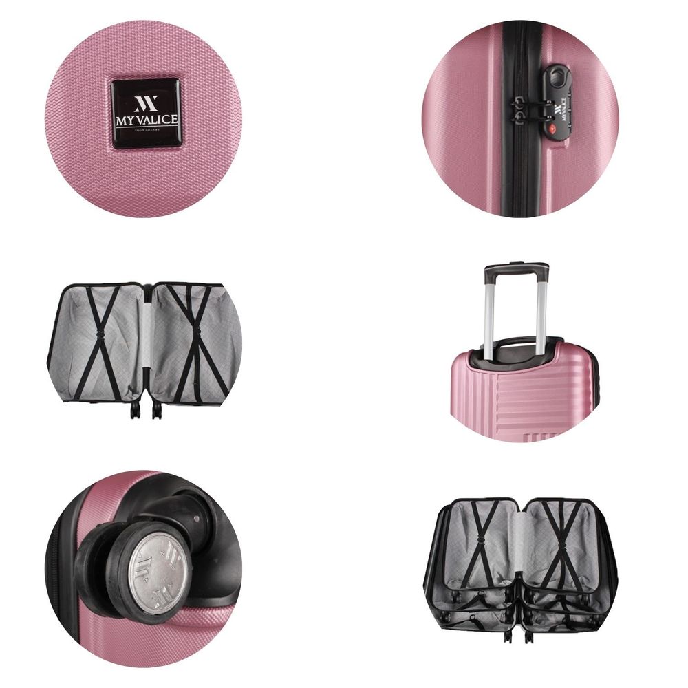 Set Kofera 8210 u Roze Zlatnoj Boji (2 Komada) slika 4