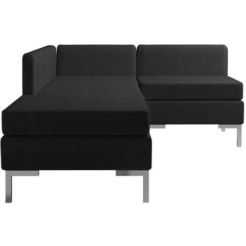 4-dijelni set sofa od tkanine crni slika 15