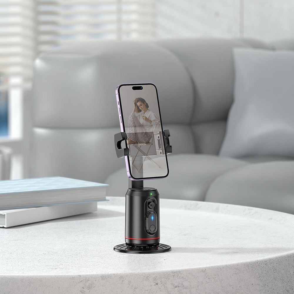 Hoco držač za telefon koji se okreće za 360 stupnjeva s automatskim praćenjem lica K23 crni slika 6