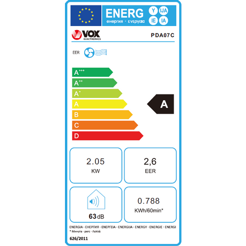 Vox PDA07C Prenosni klima uređaj, 7000 BTU slika 2