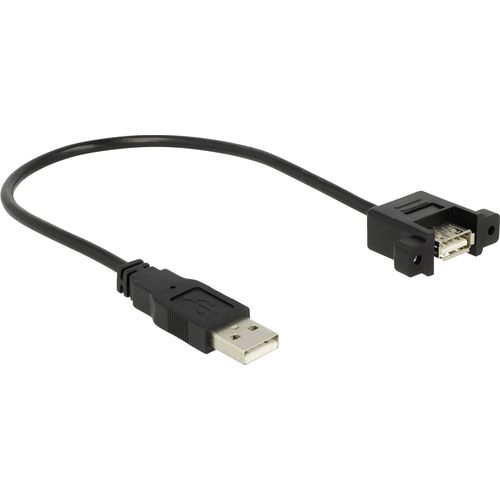 Delock USB kabel USB 2.0 USB-A utikač, USB-A utičnica 0.25 m crna pozlaćeni kontakti 85462 slika 3