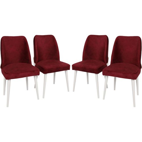 Woody Fashion Set stolica (4 komada), Bordo crvena Bijela boja, Nova 782 slika 1