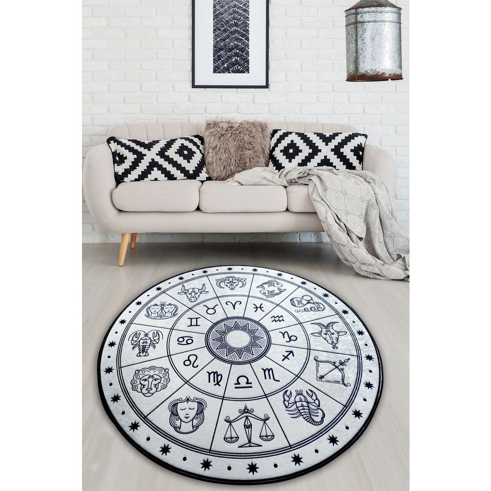 Horoscope Beyaz 100X100 Višebojni Tepih (100 cm) slika 1