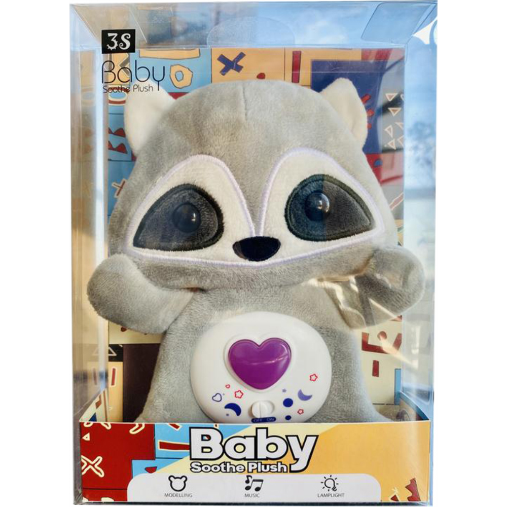 MKO040250 Plišani Rakun sa Svjetlom i Muzikom 19x13cm slika 1