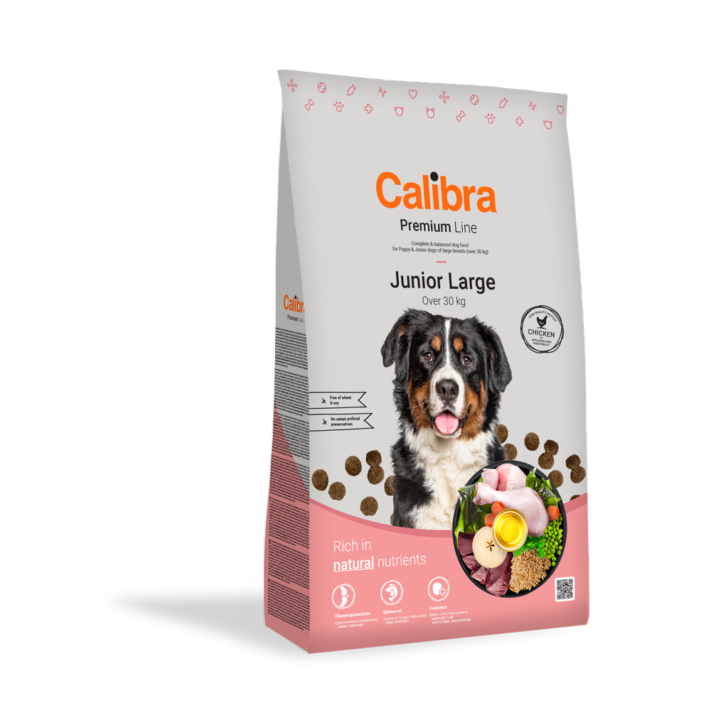 Calibra Dog Premium Line Junior Large, potpuna suha hrana za štenad velikih pasmina i mlade pse teže od 30 kg, 3 kg slika 1