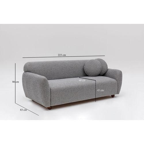 Atelier Del Sofa Trosjed EDDY svijetlo siva, Eddy - Light Grey slika 4