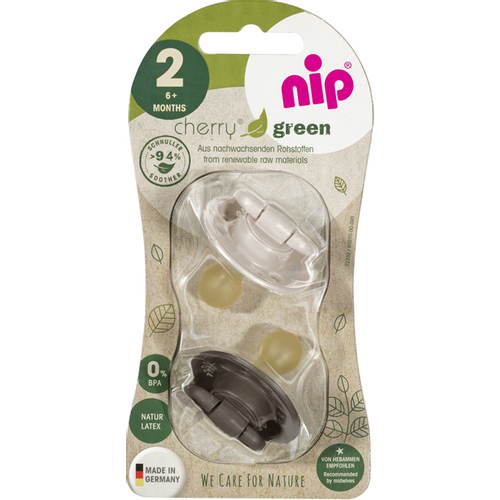 nip® Duda varalica Cherry Green 6m+ (veličina 2) - Latex, 2kom Bež, Braon slika 4