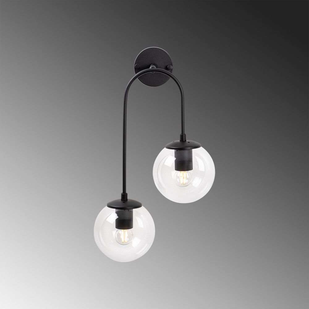 Jewel - Crna Zidna Lampa 10570 slika 3