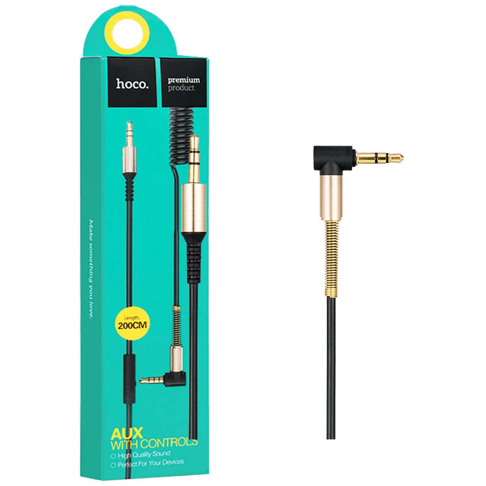 hoco. Audio kabl 3.5 mm sa mikrofonom, dužina 2.0 metra - UPA02 Spring Audio AUX MIC slika 1