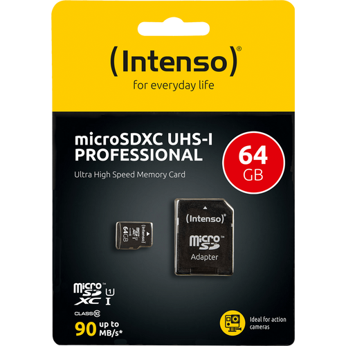 (Intenso) Micro SDHC/SDXC kartica 64GB Class 10, UHS-I +adapter, Pro - MicroSD 64GB Class10 UHS-I Pro slika 1