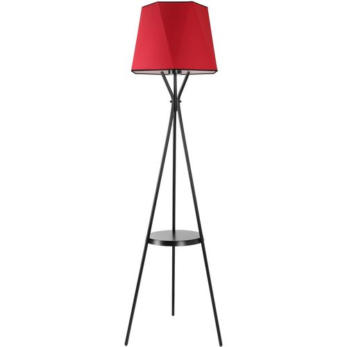 Venedik sehpalı siyah lambader altıgen kırmızı abajurlu Red Floor Lamp slika 3