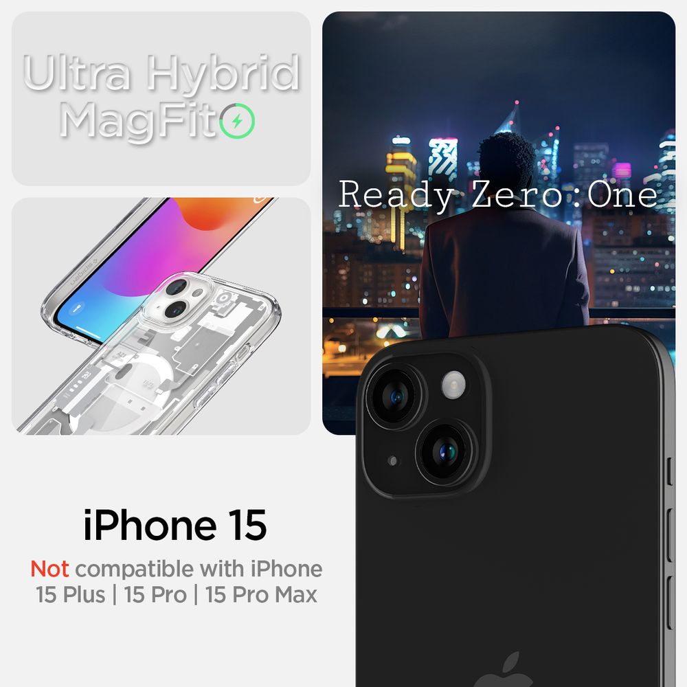 Spigen Ultra Hybrid MagSafe, zero one white - iPhone 15 slika 10
