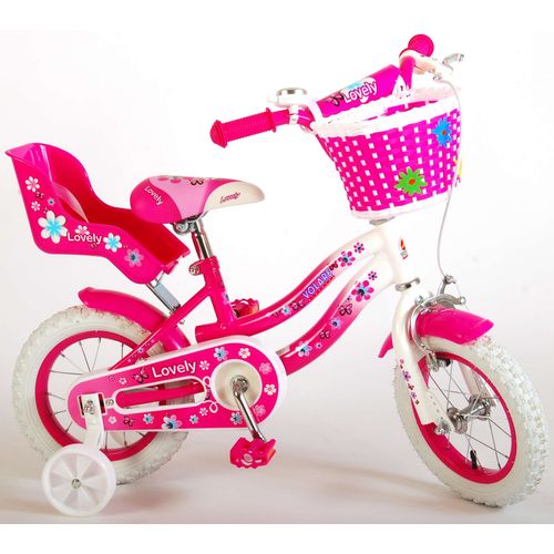 Dječji bicikl Volare Lovely 12" s dvije ručne kočnice roza-bijeli slika 2