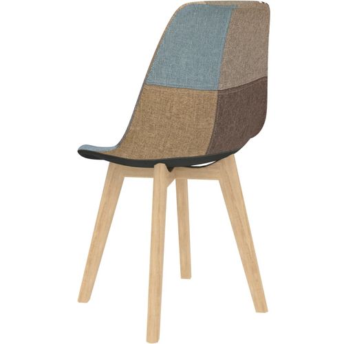 Blagovaonske stolice od tkanine 6 kom s uzorkom patchworka sive slika 17