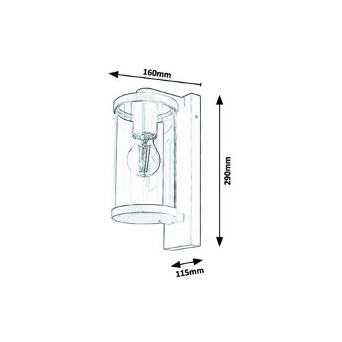 Rabalux Silistra,spoljna zidna.,E27 1X60W slika 3