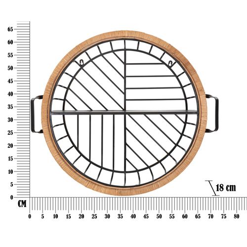 Mauro Ferretti Zidna polica s tkanjem ratana cm 72,5x18x65 slika 7
