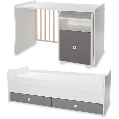 LORELLI TREND PLUS Modularni krevetić 4in1 s Mehanizmom Ljuljanja White/Stone Grey slika 6