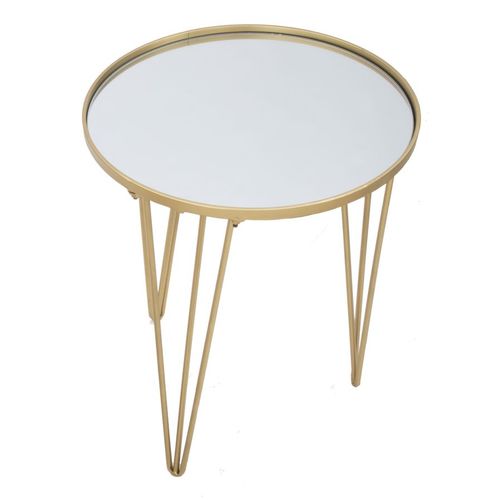 Mauro Ferretti Coffee table glam gold-ogledalo cm ø 40x49 slika 4