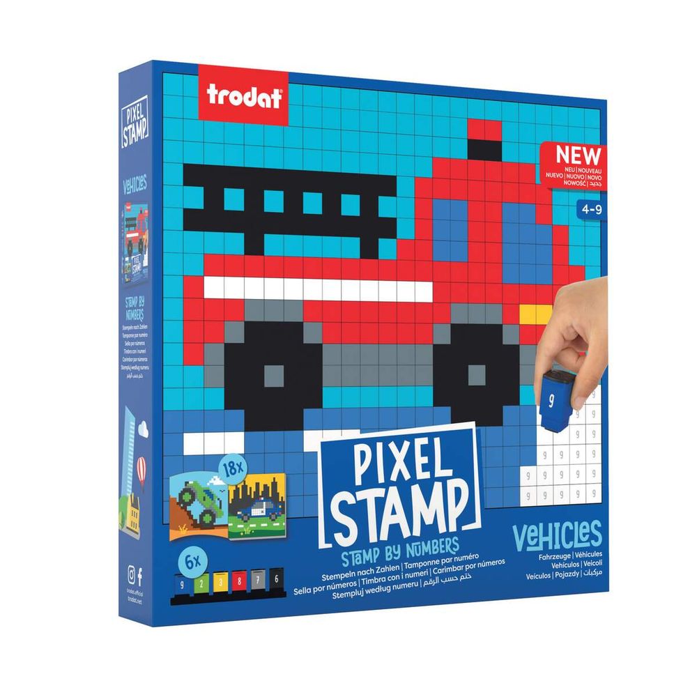 Trodat Pixel Stamp, edukativna igra sa pečatima, vozila slika 1