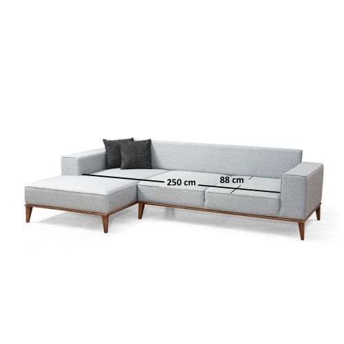 Atelier Del Sofa Montana Corner Left (Chl+3R) Svetlosivi Ugao Kauč-Krevet slika 5