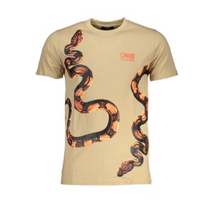 CAVALLI CLASS MEN'S SHORT SLEEVED T-SHIRT BEIGE