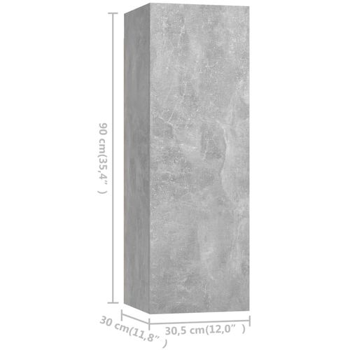 3-dijelni set TV ormarića siva boja betona od iverice slika 15
