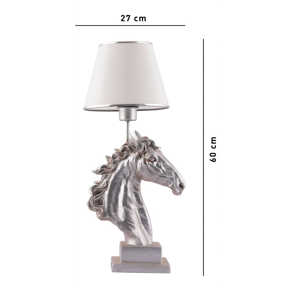 Lampa za sto - Konj - Bijela, Srebrna slika 6