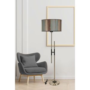 Felix Mat Krom Lambader Silindir Renkli Abajurlu Multicolor Floor Lamp