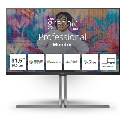 AOC U32U3CV, 32", 4K, HDMI, DP, USB-C, RJ45, Calma U32U3CV slika 1