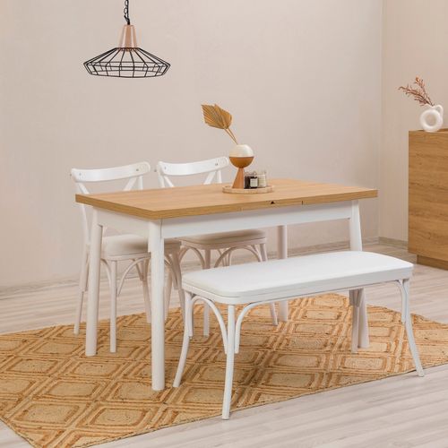Oliver Açl.White Karina-White White Extendable Dining Table & Chairs Set (4 Pieces) slika 2