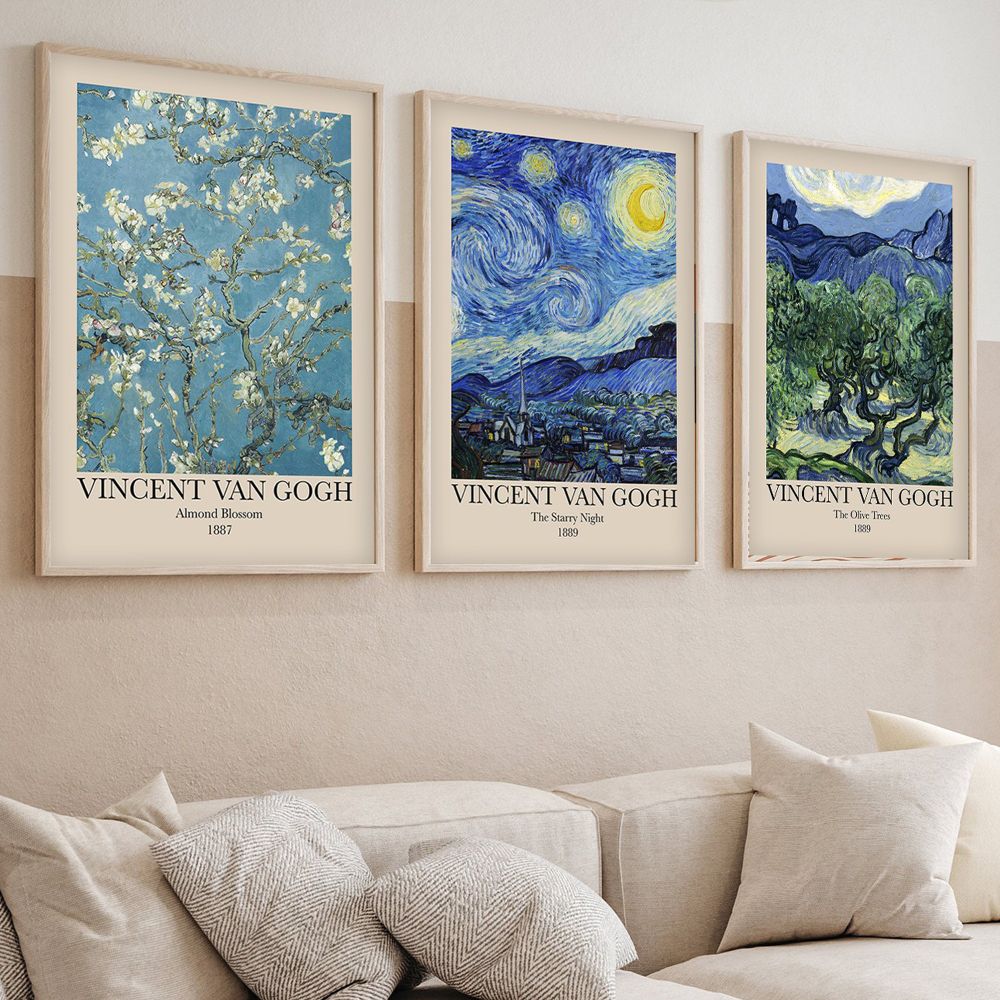 Dekorativna Slika Huhu269 - Set od 3 Komada u Okviru, 50 x 35 cm, Višebojna slika 1