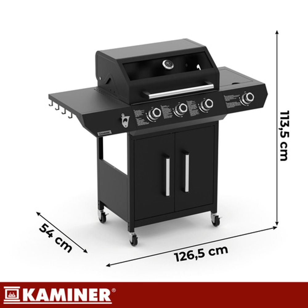 Kaminer Plinski roštilj 3+1 13,5 kW Varen Black 4.0 slika 2