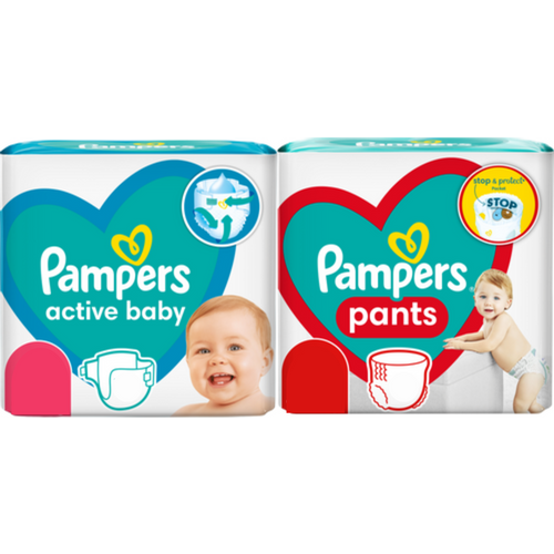 Pampers Active Baby Jumbo Pack  + Pampers Pants Giant Pack  slika 1
