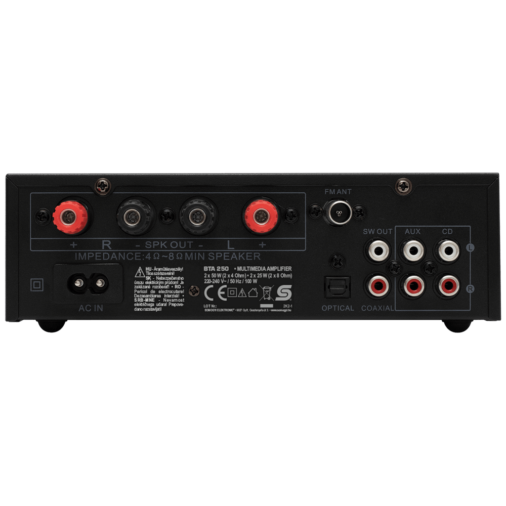 SAL Multimedijsko mini HiFi pojačalo,2x50W,BT-FM-USB-OPTI-KOAX - BTA 250 slika 3