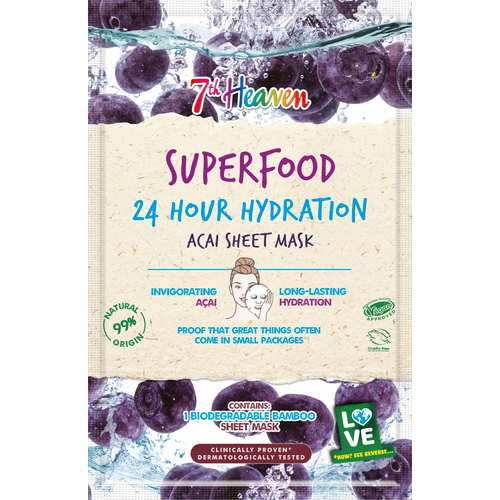 7th Heaven Superfood 24hr Hydration Acai maska u maramici, 1 kom.  slika 1