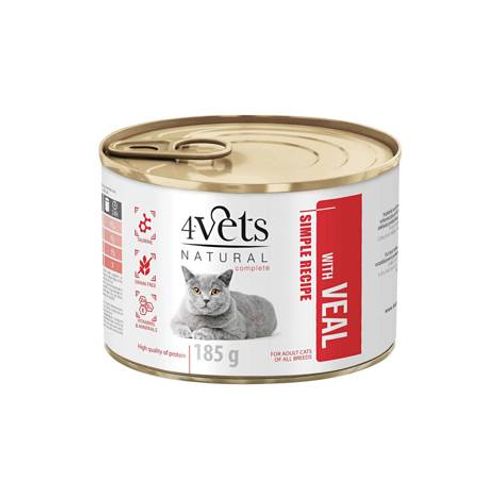 4Vets Natural Complete Cat Teletina 185g slika 1