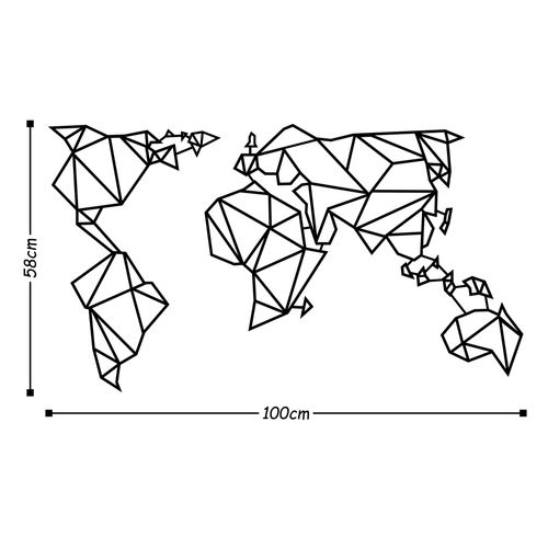 Wallity Metalna zidna dekoracija, World Map2 slika 3