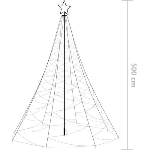 Božićno drvce s metalnim stupom i 1400 LED žarulja plavo 5 m*Oštećena ambalaža/Izložbeni primjerak slika 4