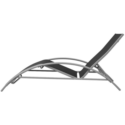 Ležaljka za sunčanje sa stolom aluminijum crna slika 8