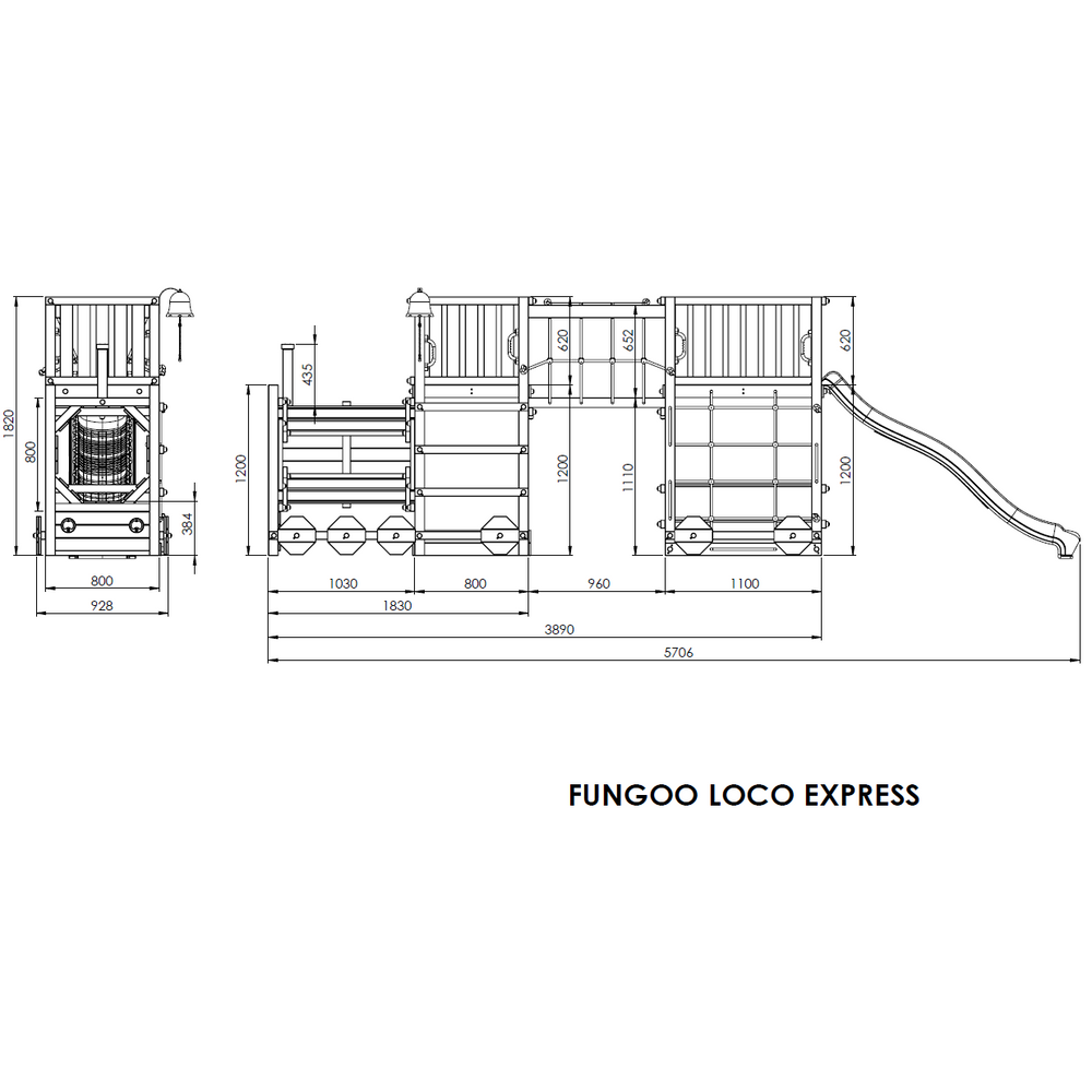 Fungoo set LOCO EXPRESS - Drveno dječije igralište slika 7