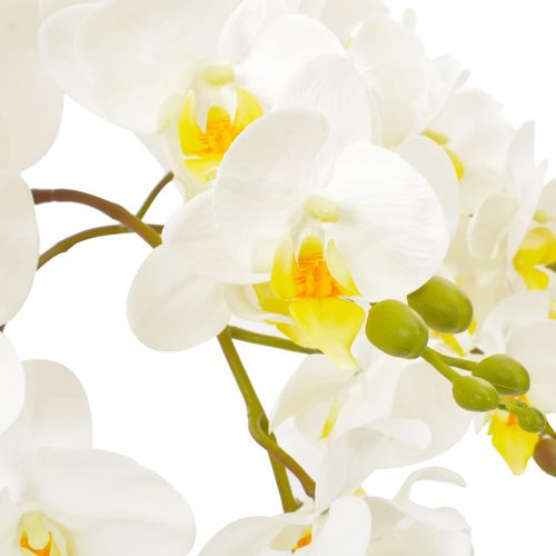 Umjetna orhideja s posudom bijela 60 cm slika 9