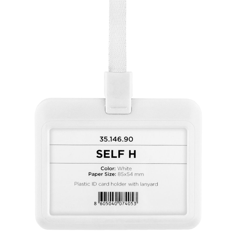 SELF H,plast.uložak za ident.karticu s trakicom,bijeli slika 2