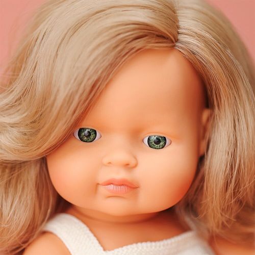 Miniland lutka dark blonde girl 38 cm Colourful slika 2