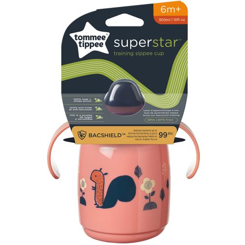 Tommee Tippee Superstar "TRAINING" šalica s usnikom i poklopcem, 300 ml, 6MJ+, Roza slika 1